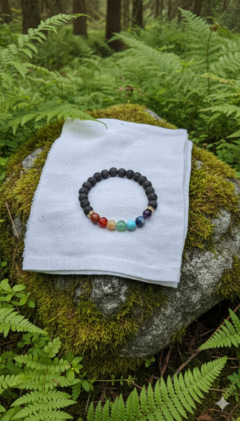 Lava + 7 Chakra Bracelet