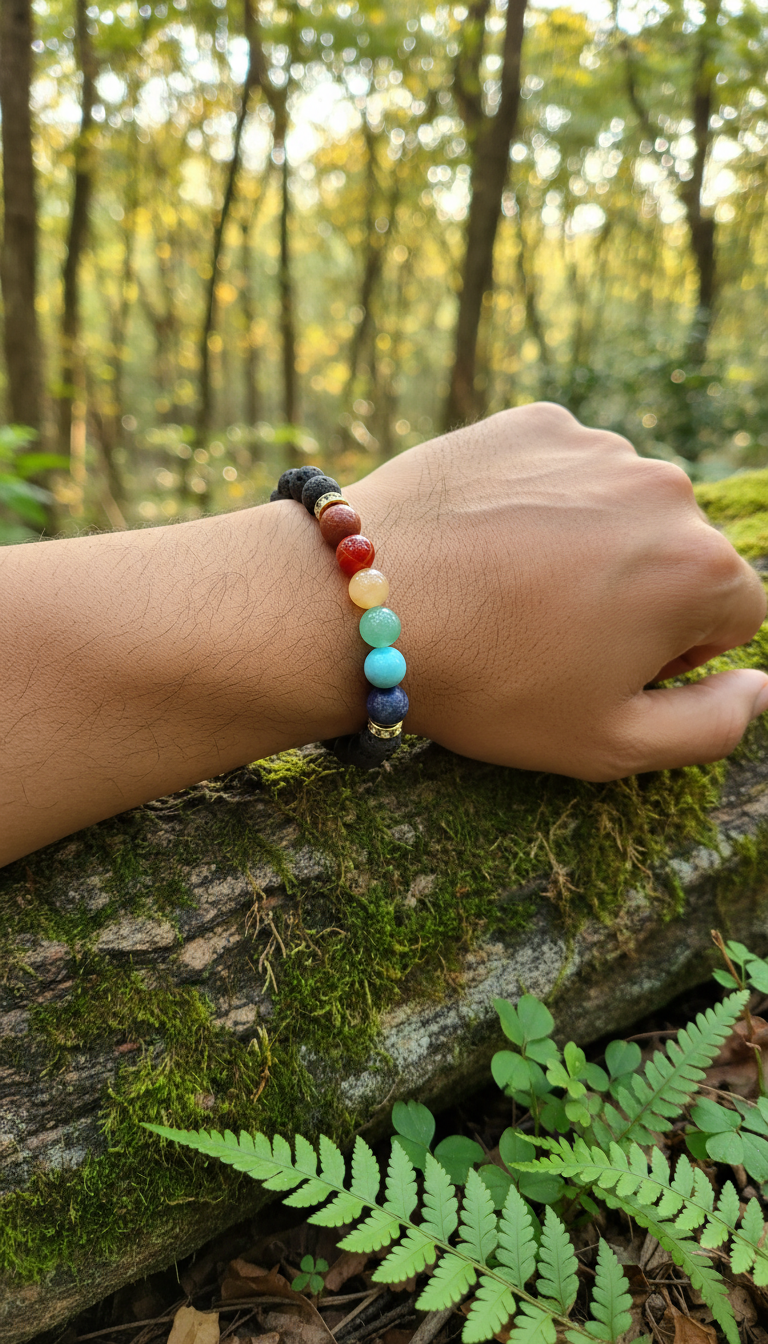 Lava + 7 Chakra Bracelet